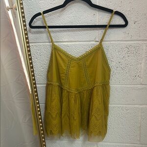 Listicle Yellow Asymmetrical Tiered Camisole